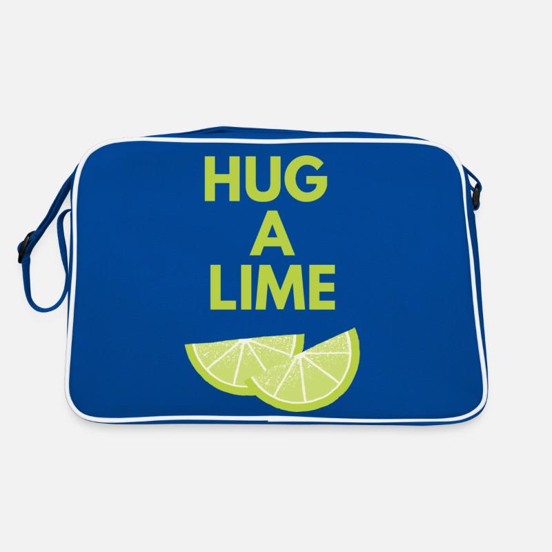 HUG A LIME - Retro Bag - blue/white