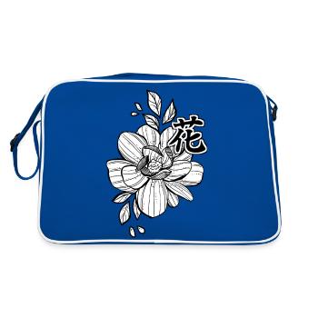 Rosa Kanji - Retro Tasche - Blau/Weiß - Hinten