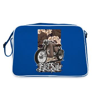 S51 (marron) // Illustration - Sac Retro - bleu/blanc - Dos