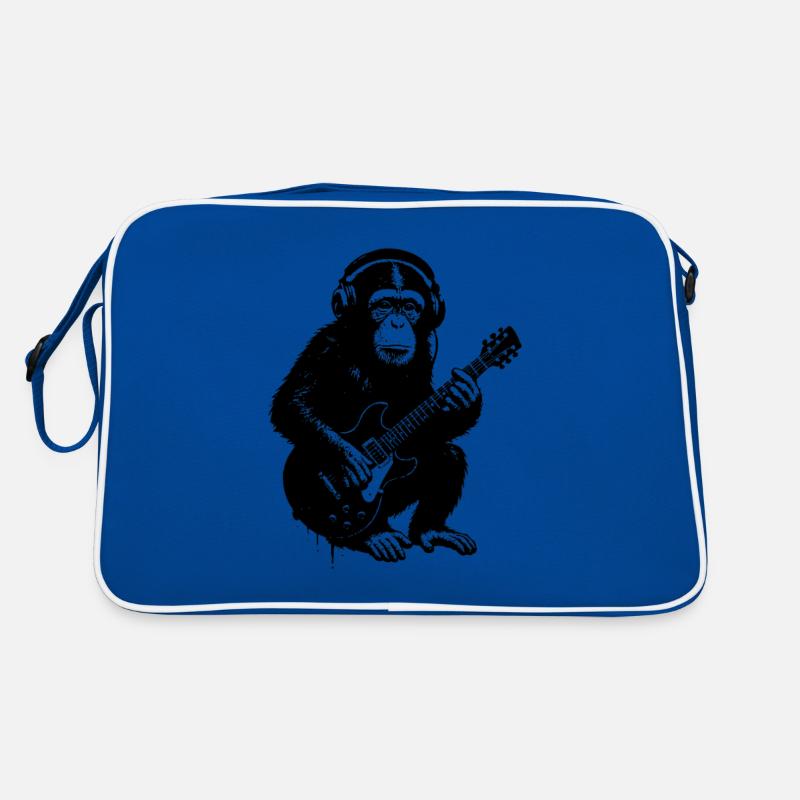 Monkey on guitar plays harmonies Retro Bag