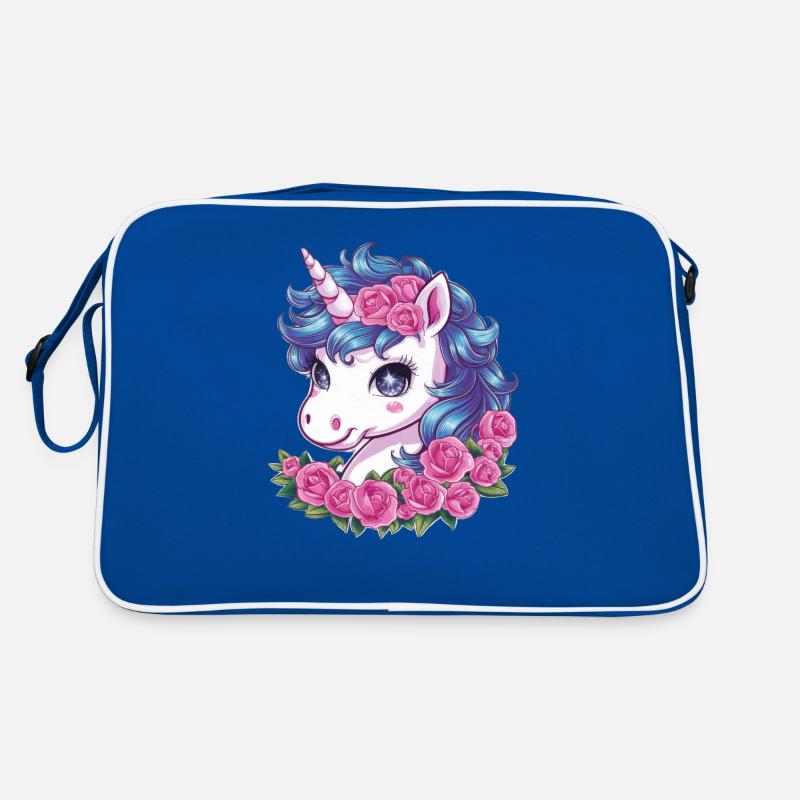 Licorne Kawaii avec des roses Sac Retro