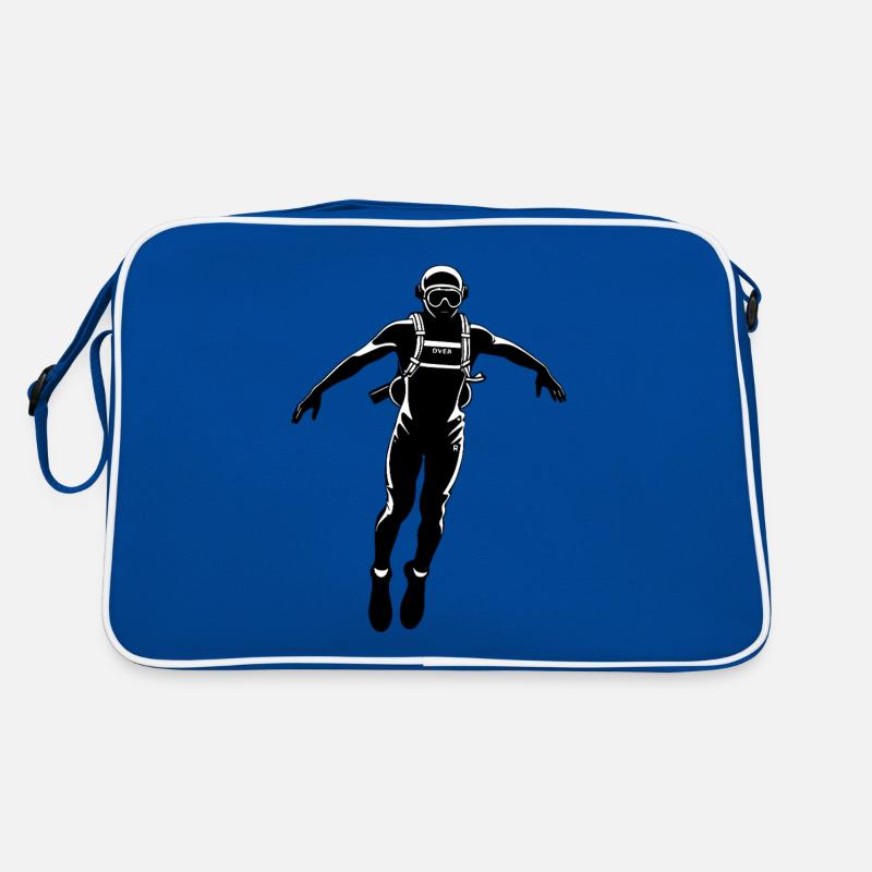 Taucher - Hobby / Sport Sticker - Retro Tasche - Blau/Weiß