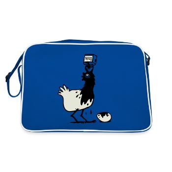 Tintenhuhn - Retro Tasche - Blau/Weiß - Hinten