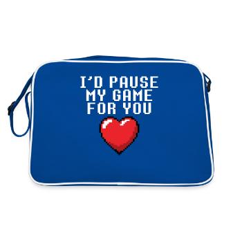 Je mettrais mon jeu en pause pour toi - Sac Retro - bleu/blanc - Dos