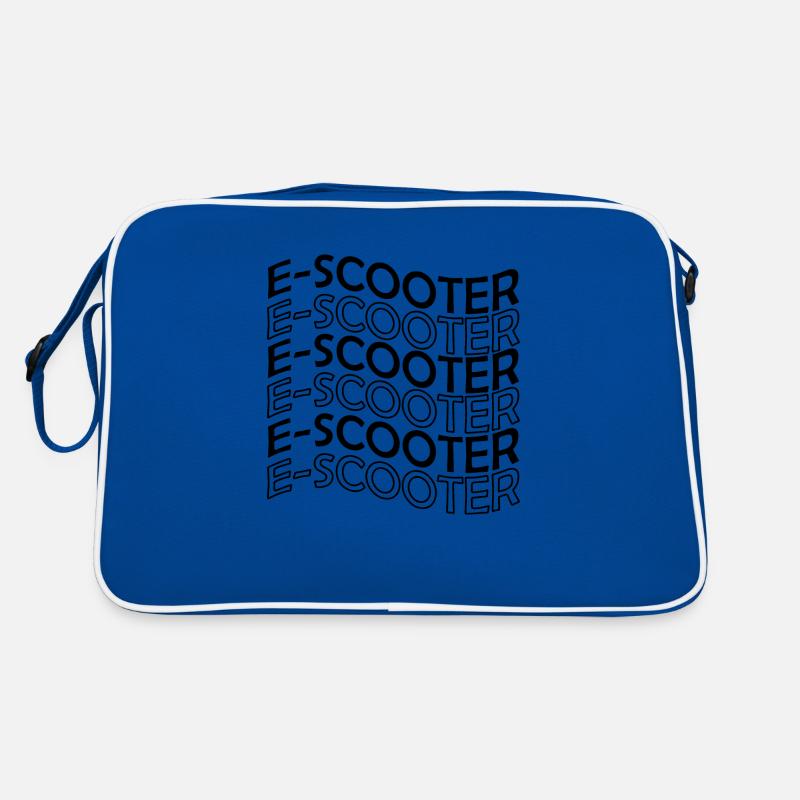 E-Scooter E-Roller Scooter - Retro Tasche - Blau/Weiß