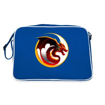 Dragon sur cercle blanc - Sac Retro - bleu/blanc - Dos