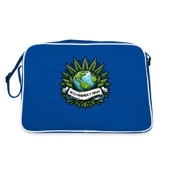 « Effet écologique » : T-shirt Earth & Cannabis Unity - Sac Retro - bleu/blanc - Dos