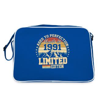 1991 Birthday 1991 Born in 1991 Birthday - Retro Bag - blue/white - Back