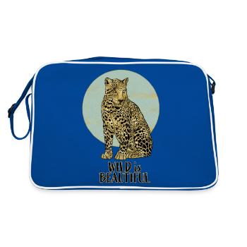 Léopard. Wild is Beautiful - Sac Retro - bleu/blanc - Dos