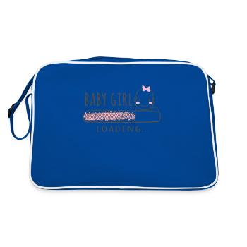 Chemise Enceinte Cadeau Fille, Bébé Fille - Sac Retro - bleu/blanc - Dos