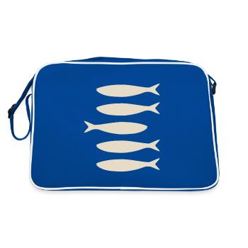 Sardines beiges - Sac Retro - bleu/blanc - Dos