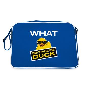 Squeaky Duck, Rubber Ducky, What the Duck, Ducks - Retro Bag - blue/white - Back