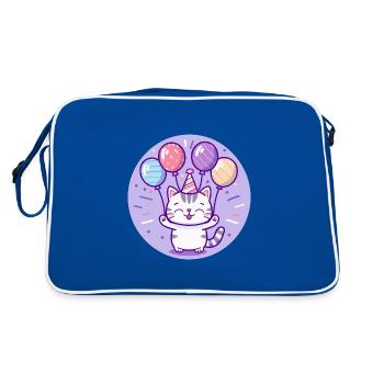 Chat Anniversaire Bébé - Sac Retro - bleu/blanc - Dos