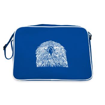 Portrait d’aigle pour les ornithologues amateurs - Sac Retro - bleu/blanc - Dos