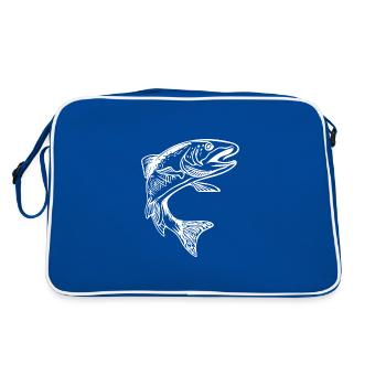 Truite vintage Omble élégant dans le saut - Sac Retro - bleu/blanc - Dos