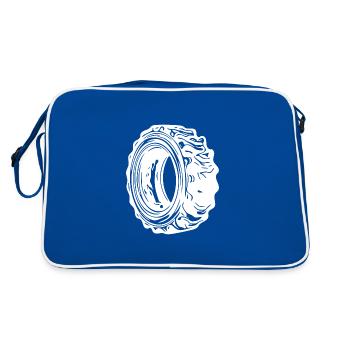 Huge tyre for sports and tractor fans - Retro Bag - blue/white - Back