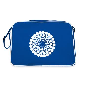 Triangle géométrique mandala forme de motif rond - Sac Retro - bleu/blanc - Dos