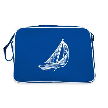 Voilier élégant avec voiles - Sac Retro - bleu/blanc - Dos