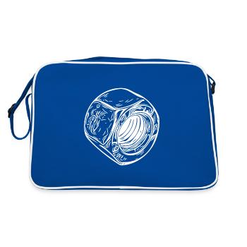 Grand écrou à vis avec surface vintage - Sac Retro - bleu/blanc - Dos