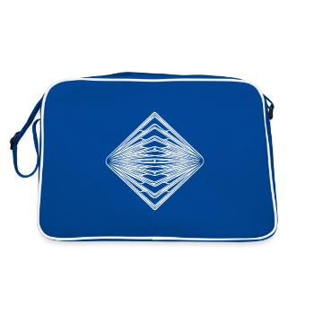 Motif triangle vintage géométrique - Sac Retro - bleu/blanc - Dos