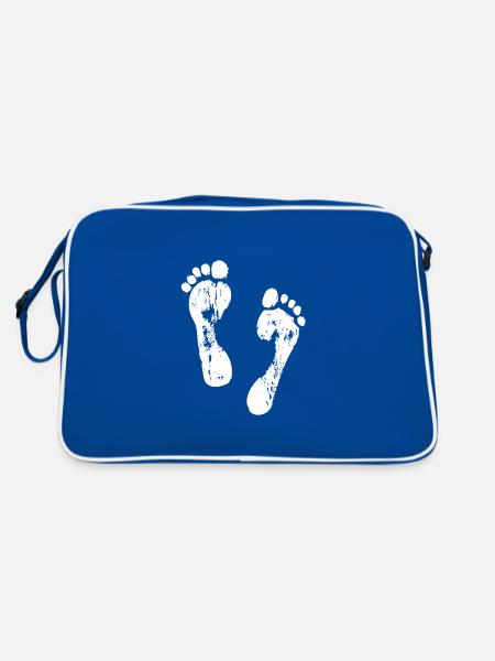 Empreintes de pas dans le sable - Sac Retro - bleu/blanc - Dos
