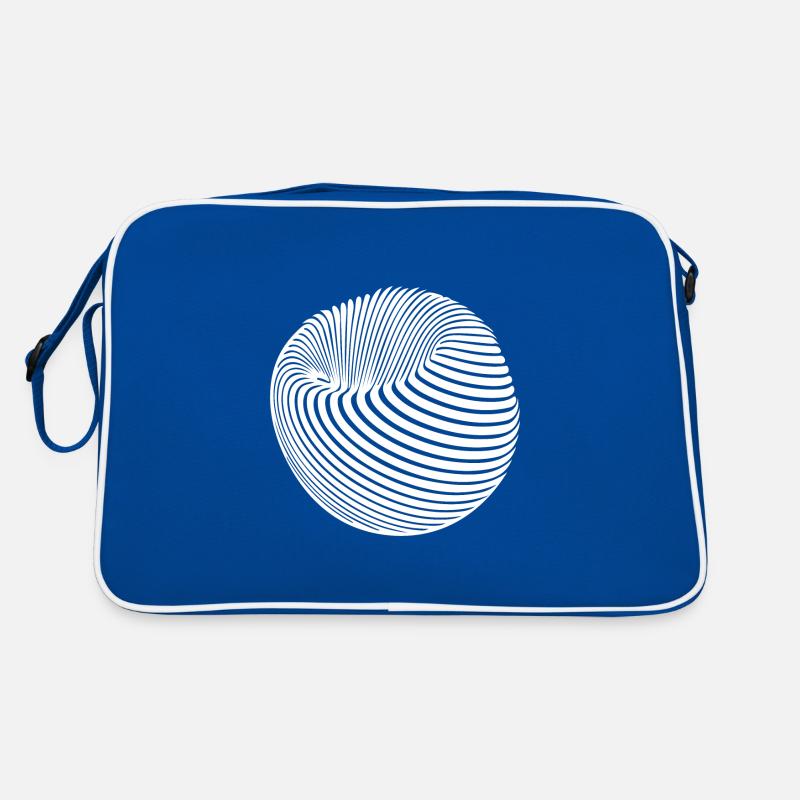 Geometrischer Kugel Körper mit Streifen Retro Tasche