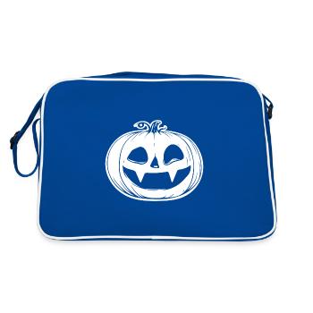 Visage de citrouille - Costume d’Halloween effrayant - Sac Retro - bleu/blanc - Dos