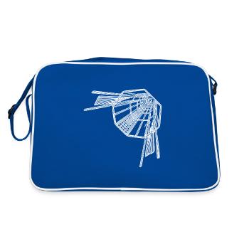 Lignes de tunnel géométriques Optique infinie - Sac Retro - bleu/blanc - Dos