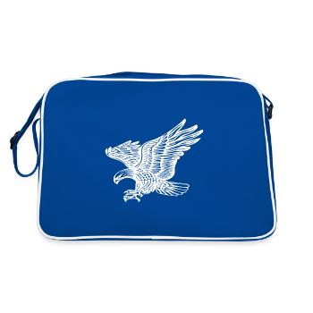 Aigles en vol pour les amateurs d’oiseaux et les fauconniers - Sac Retro - bleu/blanc - Dos