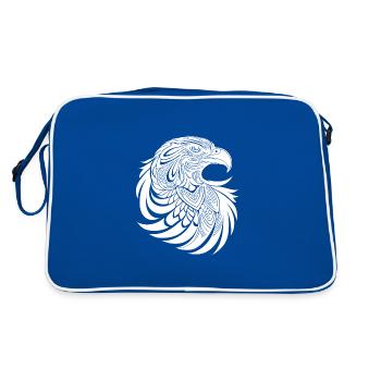 Adler Tribal Logo in Tattoo Style - Retro Bag - blue/white - Back