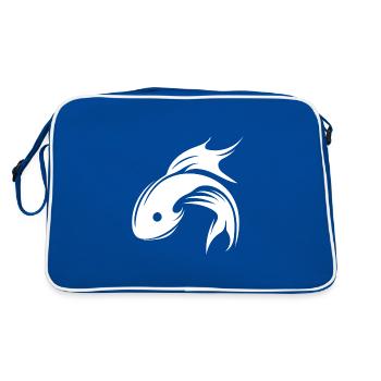 Tatouage de portrait de poisson - Sac Retro - bleu/blanc - Dos