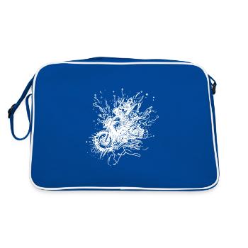 Racing Motorcycle Tattoo Splash Style - Retro Bag - blue/white - Back