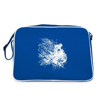 Racing Motorcycle Splash Style - Retro Bag - blue/white - Back