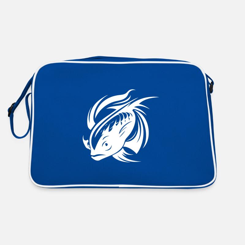 Tatouage de portrait de poisson de combat Sac Retro