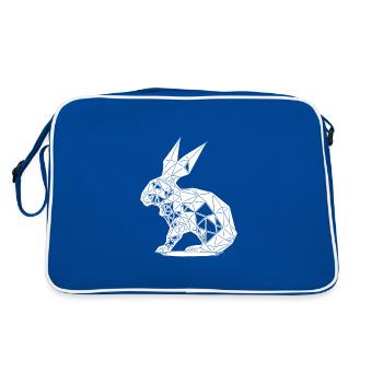 Geometric Rabbit Geometry Lines Rabbit - Retro Bag - blue/white - Back