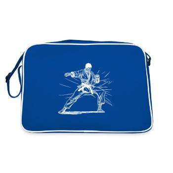 Karate fighters Okinawan sparring tradition - Retro Bag - blue/white - Back