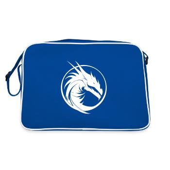 Vintage Tattoo Dragon Circle Logo Scale Dress - Retro Bag - blue/white - Back