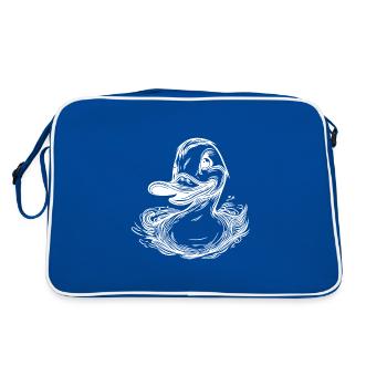 Canard nageur avec un grand bec - Sac Retro - bleu/blanc - Dos