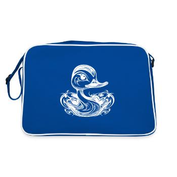 Petit canard mignon avec un gros bec - Sac Retro - bleu/blanc - Dos