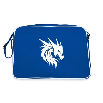 Evil vintage dragon in tattoo scale dress - Retro Bag - blue/white - Back