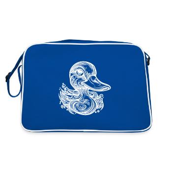 Mignon petit canard vintage avec un énorme bec - Sac Retro - bleu/blanc - Dos