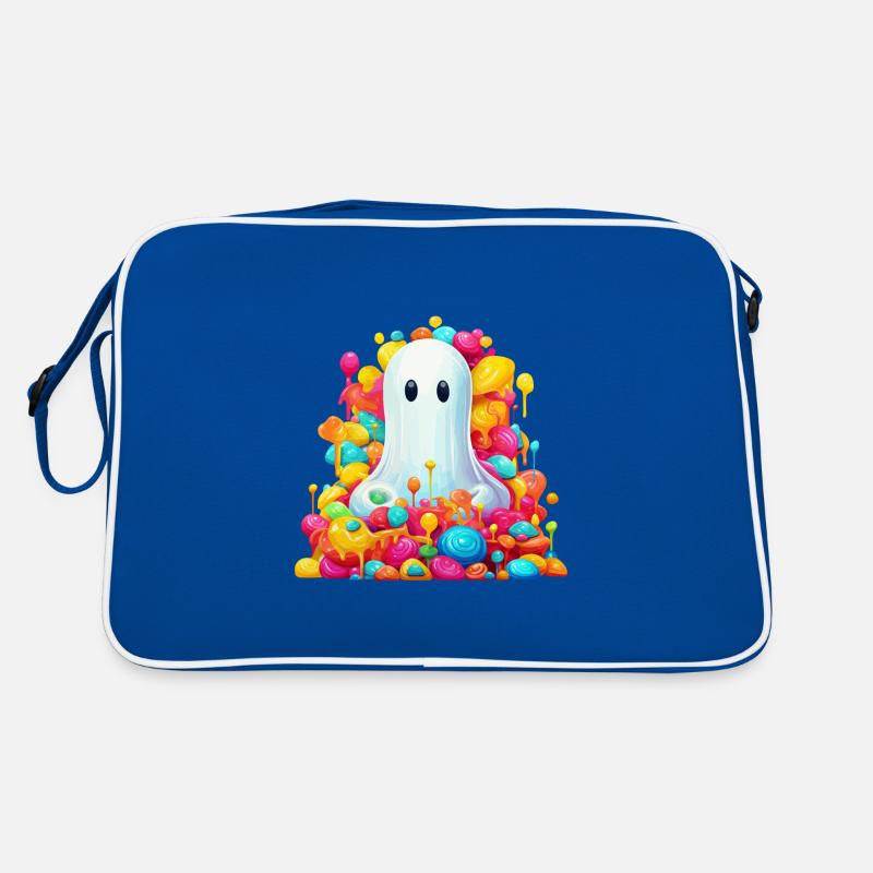 Cute Halloween ghost with candy Retro Bag