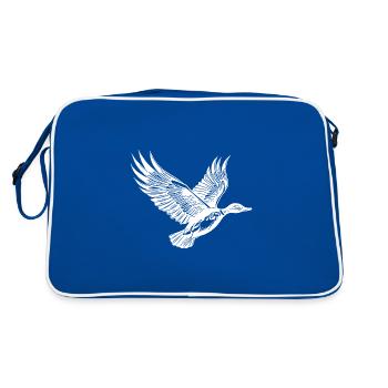 Pretty flying duck with wings - Retro Bag - blue/white - Back