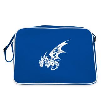 Dragon Vintage avec des ailes - Sac Retro - bleu/blanc - Dos