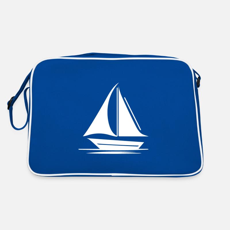 Small sailboat with set sails Retro Bag