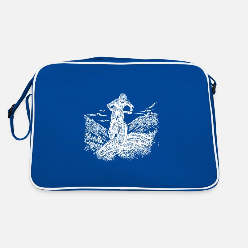 Lonely mountain biker ascent Retro Bag