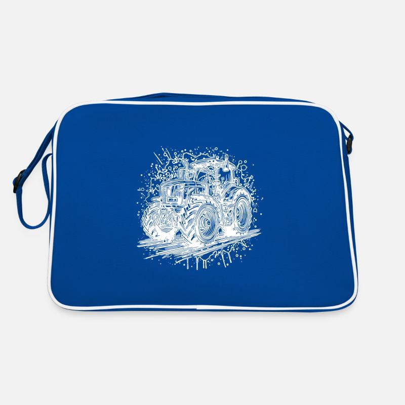 Tractor Splash Design with Field Tractor Retro Bag