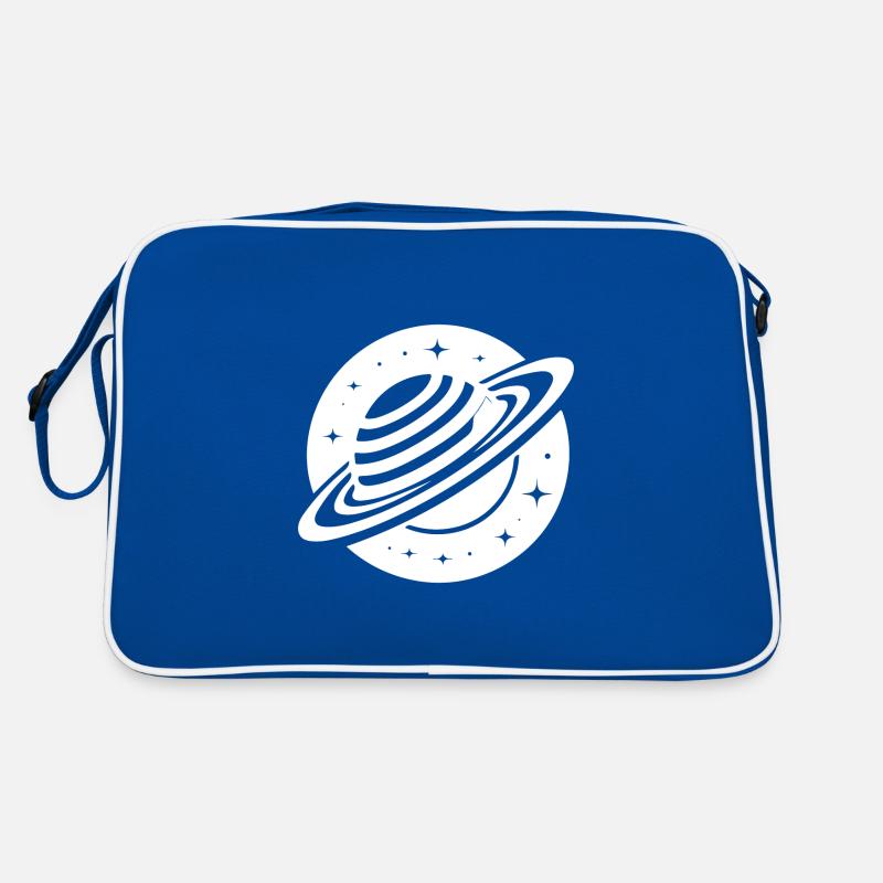 Space planet Saturn with ring system and stars Retro Bag