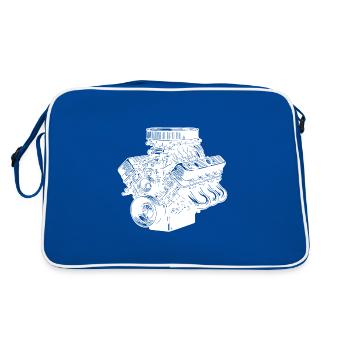 Mechanic Fan Engine Block Cylinder Displacement Engine - Retro Bag - blue/white - Back