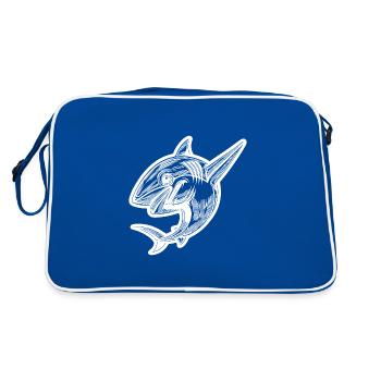 Petit requin dabbing mignon - Dabbing Shark - Sac Retro - bleu/blanc - Dos